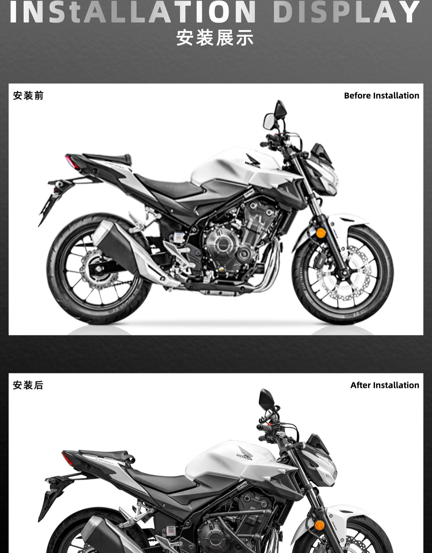 适用2122款新本田cb400f保险杠特制碳钢竞技防摔杆发动机护杠改装