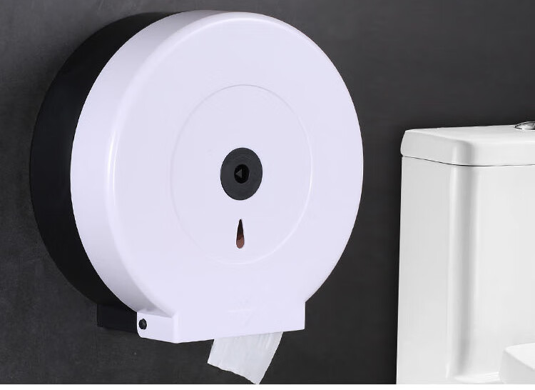 酒店卫生间大卷纸盒公共厕所大盘卷筒纸巾盒塑料免打孔纸巾架防水抽