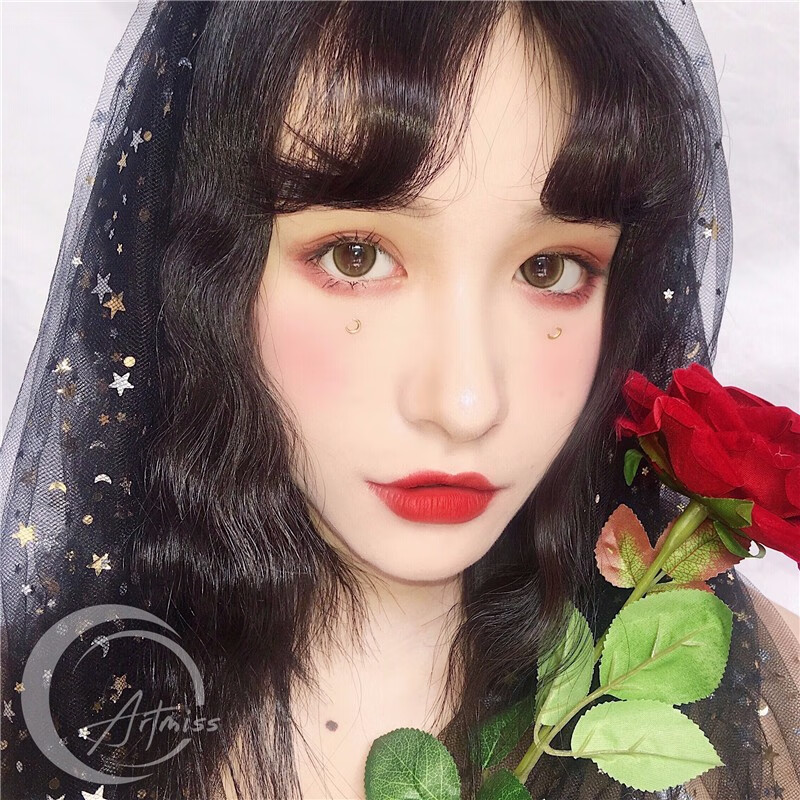 优日美瞳artmiss鹿屿棕曙光灰巧小直径自然混血彩色隐形眼镜年抛 art