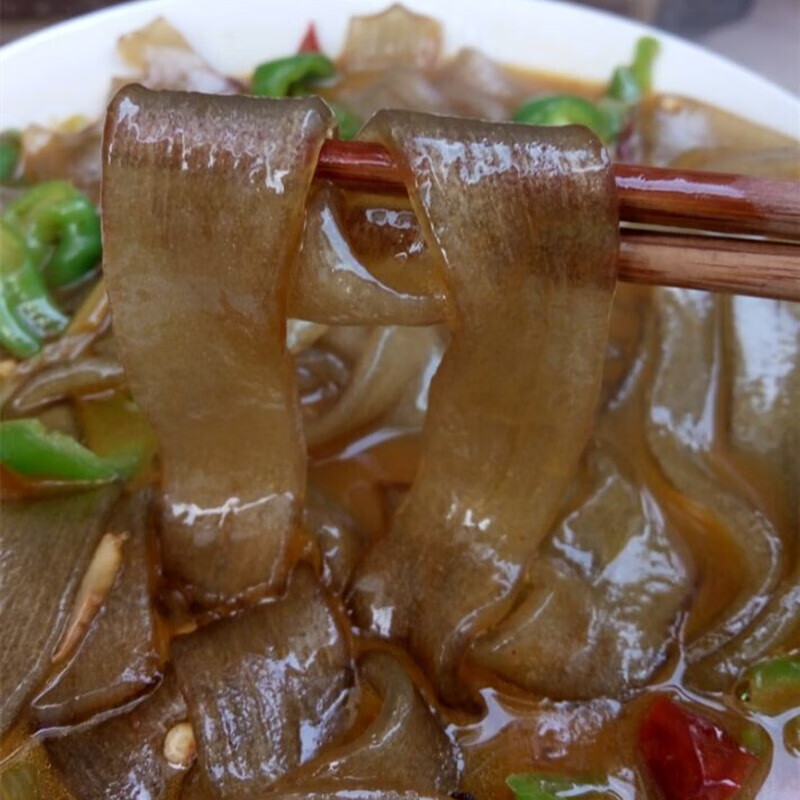 山东纯红薯大宽粉条手工自制红薯粉大宽粉宽粉条火锅粉东北拉皮500g