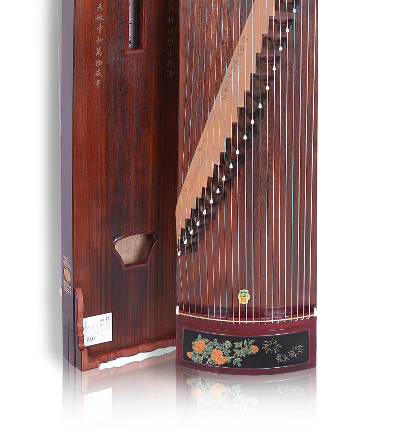 敦煌古筝21698p牡丹盛开阔叶黄檀木浮光溢彩敦煌牌考级演奏乐器【图片