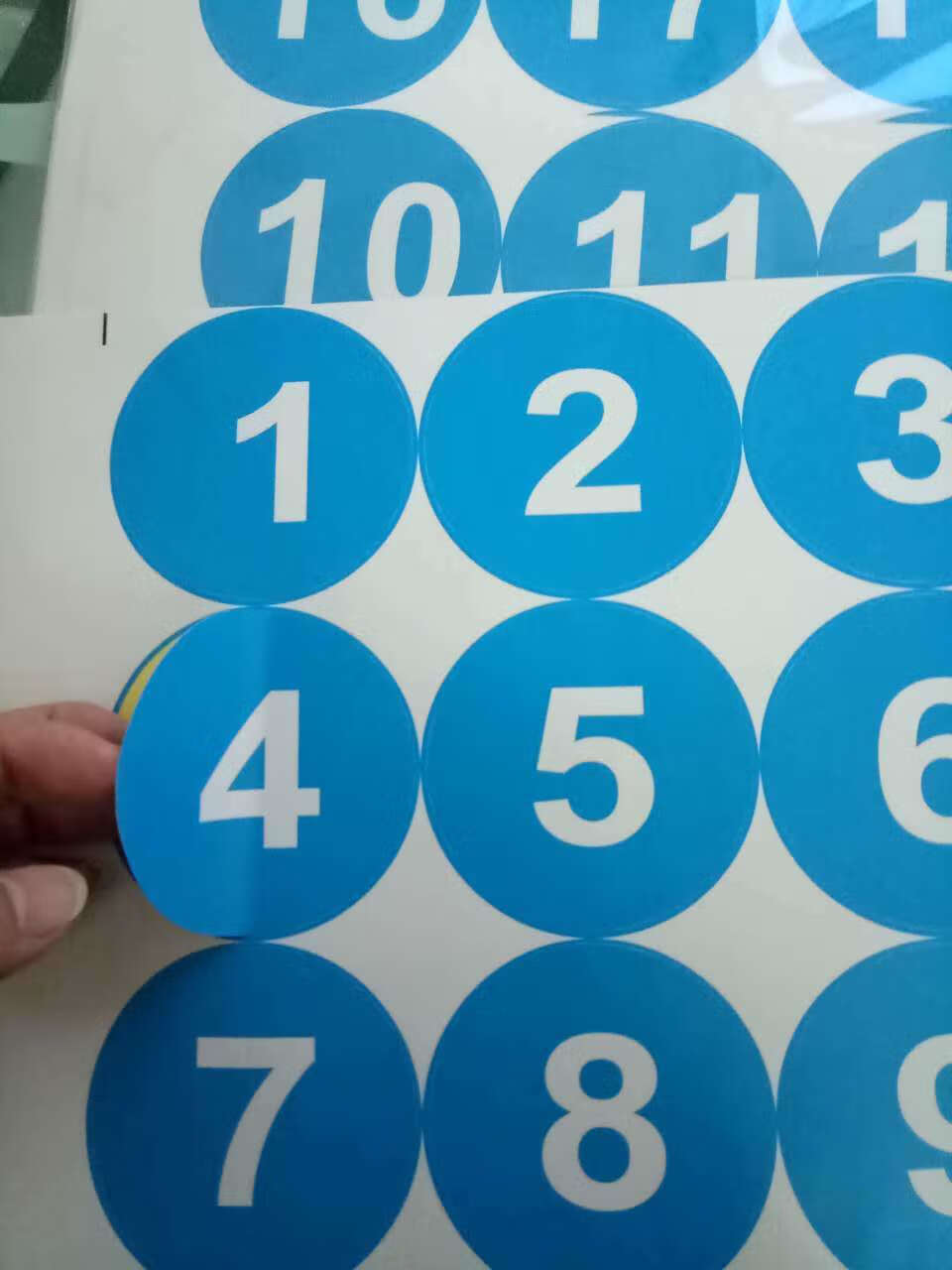 5cm小号圆形防水机台编号数字贴号码贴不干胶贴纸标签贴纸号贴定制