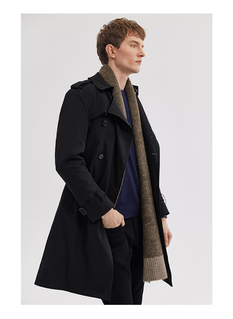 navigare意大利小帆船中长款夹棉风衣男秋季加厚外套 中卡其 xxl