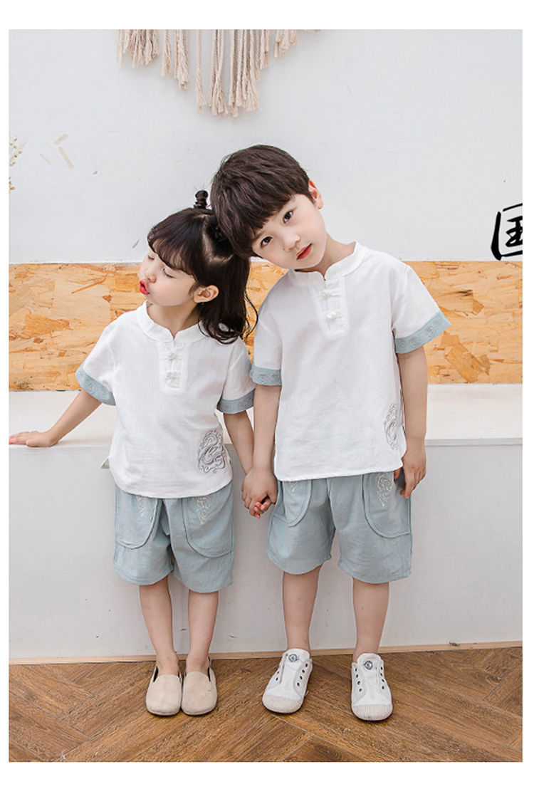 宝卡文小孩子衣服姐弟装套装男女童春秋款儿童汉服夏季幼儿园男女宝宝