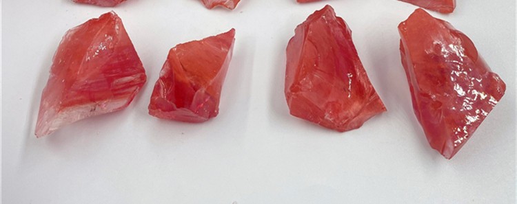 西瓜晶原石红色熔炼石水晶矿石扩香石摆件鱼缸花盆造景装饰石头500g24