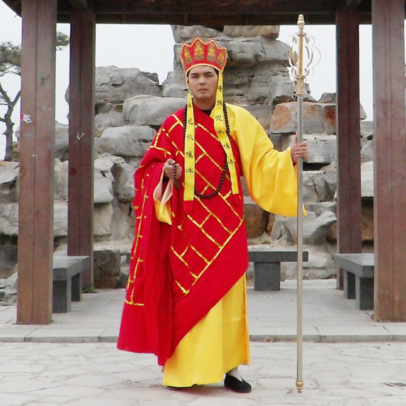 唐僧帽子服装全套成人表演出服套装西游记唐玄奘三藏衣服袈裟禅杖潮流