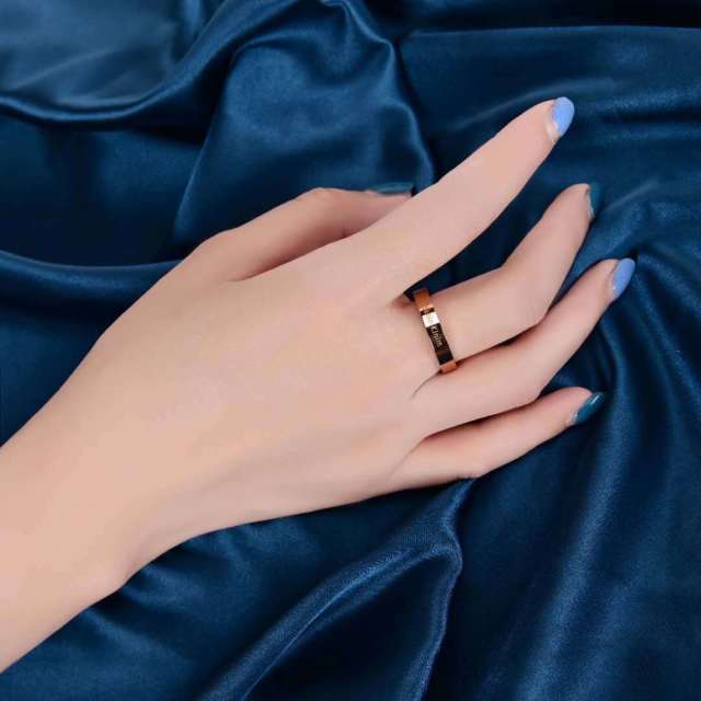 小ck戒指情侣对戒男女满天星时尚经典素戒款情人节礼物网红戒指 素圈