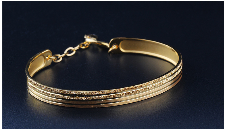 足金au999时尚钉砂拉丝手镯女款黄金百搭手环 需要定制 以当天店铺