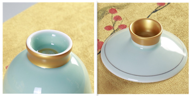 京隆堂 夏季专属小清新青瓷茶具茶杯玻璃公杯小套组家用办公实用功夫