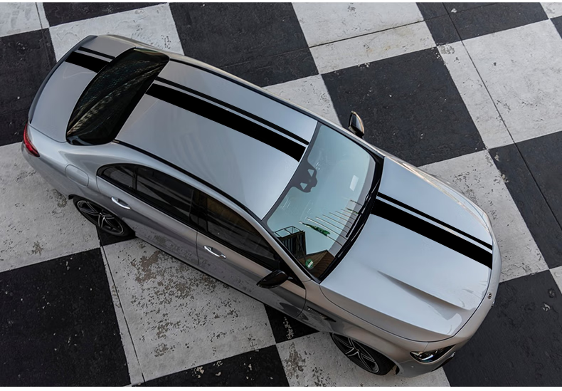 奔驰glc43车贴拉花amge63 a45 glc cla车身贴画机盖改装贴纸 灰色全套