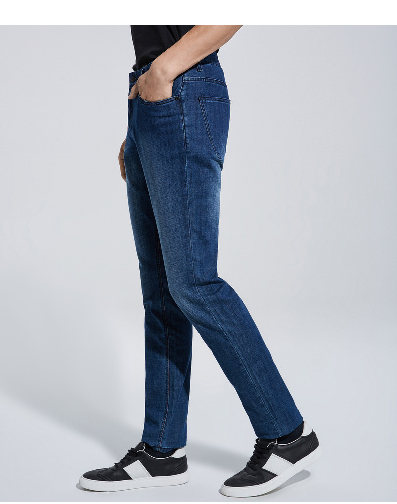 劲霸奥莱水洗牛仔裤男春秋新品修身百塔长裤fqra1568牛仔兰33