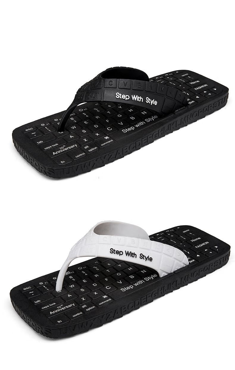 木林森(mulinsen)拖鞋男防滑男士拖鞋男键盘人字拖潮流个性室外网红