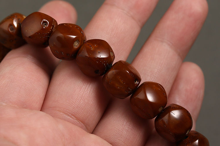 zhangu紫金鼠雕刻京八棱小核桃手串老型桶唐八棱百香籽文玩老型桶珠