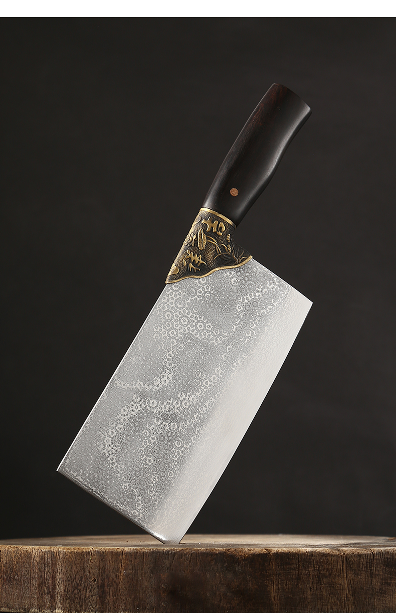 龙泉中式套刀家用菜刀三件套斩切两用刀手工锻打不锈钢菜刀厨师耐用