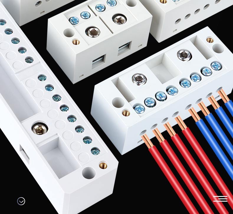 分线盒计量箱端子排接线器家用电表箱明装零火电线分线器二进四出灰色