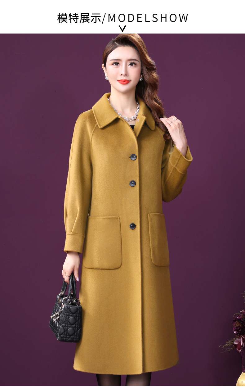 王小鸭贵夫人大衣女2020年新款冬季宽松韩版双面含羊绒毛呢外套潮