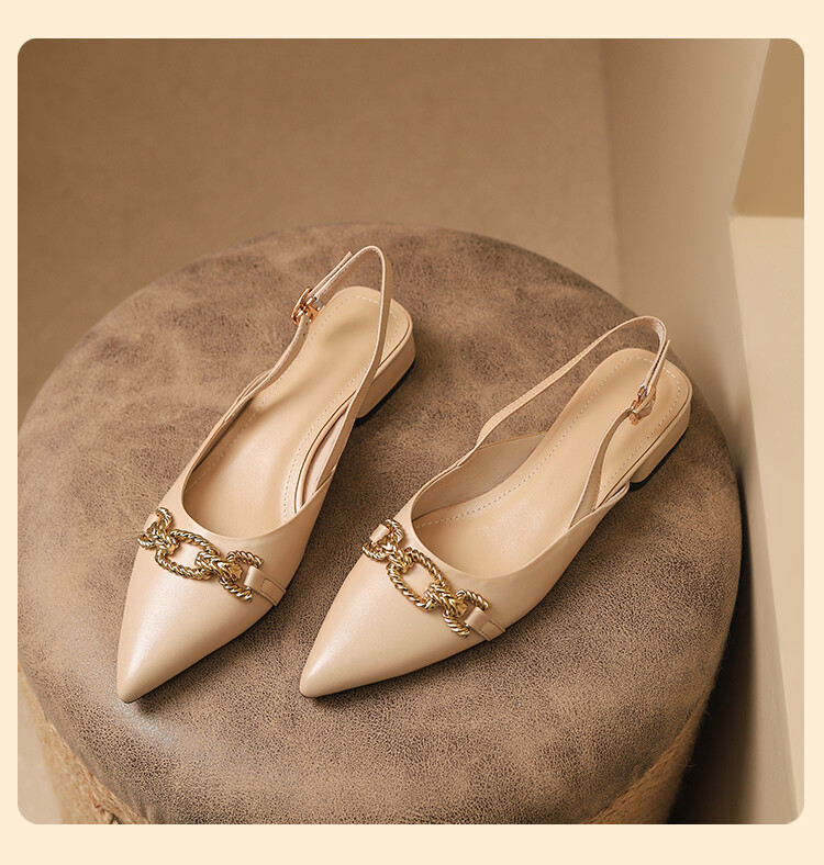 amihsq轻奢品牌单鞋女韩版2022春夏季新款尖头浅口船鞋平底鞋透气软皮