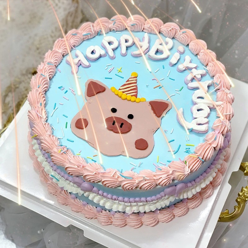 芳茗萃生日蛋糕全国同城配送预定手绘网红水果儿童定制礼物当日送达送