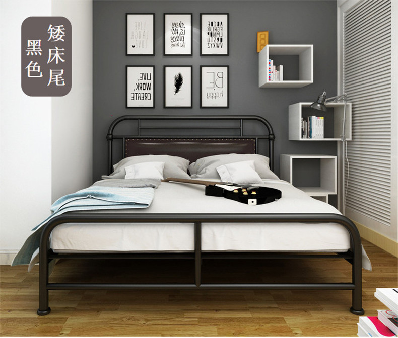 栎湘 通饰美 铁艺床现代简约单双人床1.5 1.