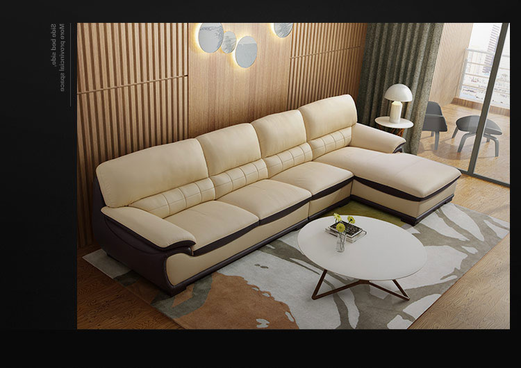 林氏木业皮沙发简约现代组合客厅三人位皮质真皮沙发家具2064深棕色