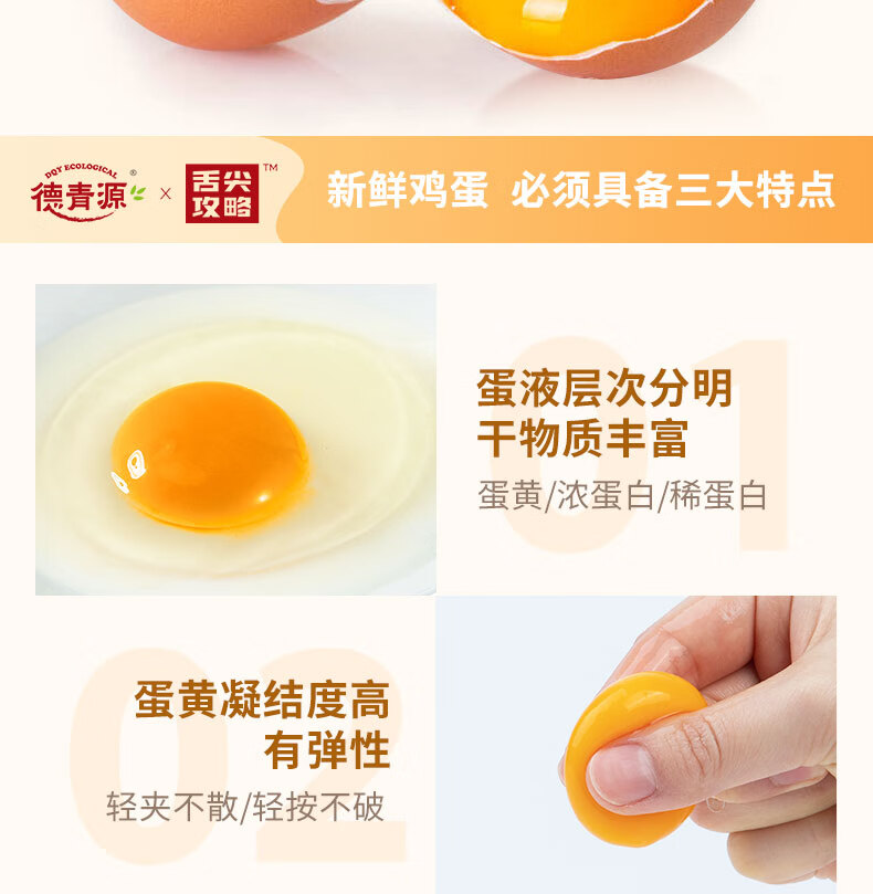 德青源 谷物饲养无抗生素初产蛋 1.48kg/40枚 图3