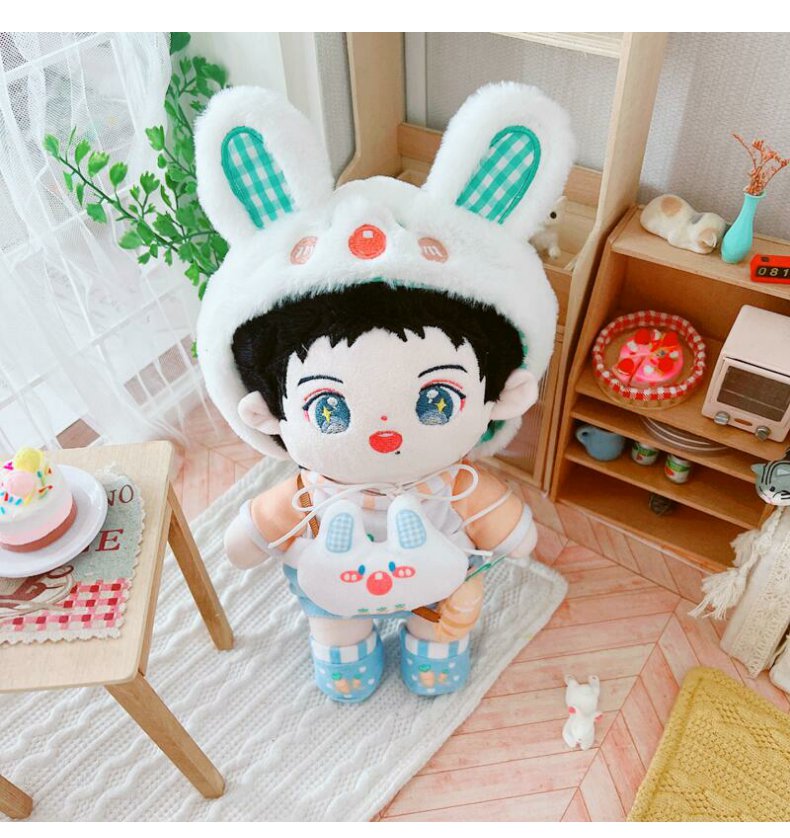 战明星娃娃人形公仔顾一野顾小野网红可爱人形棉花娃娃 寸头小野裸娃