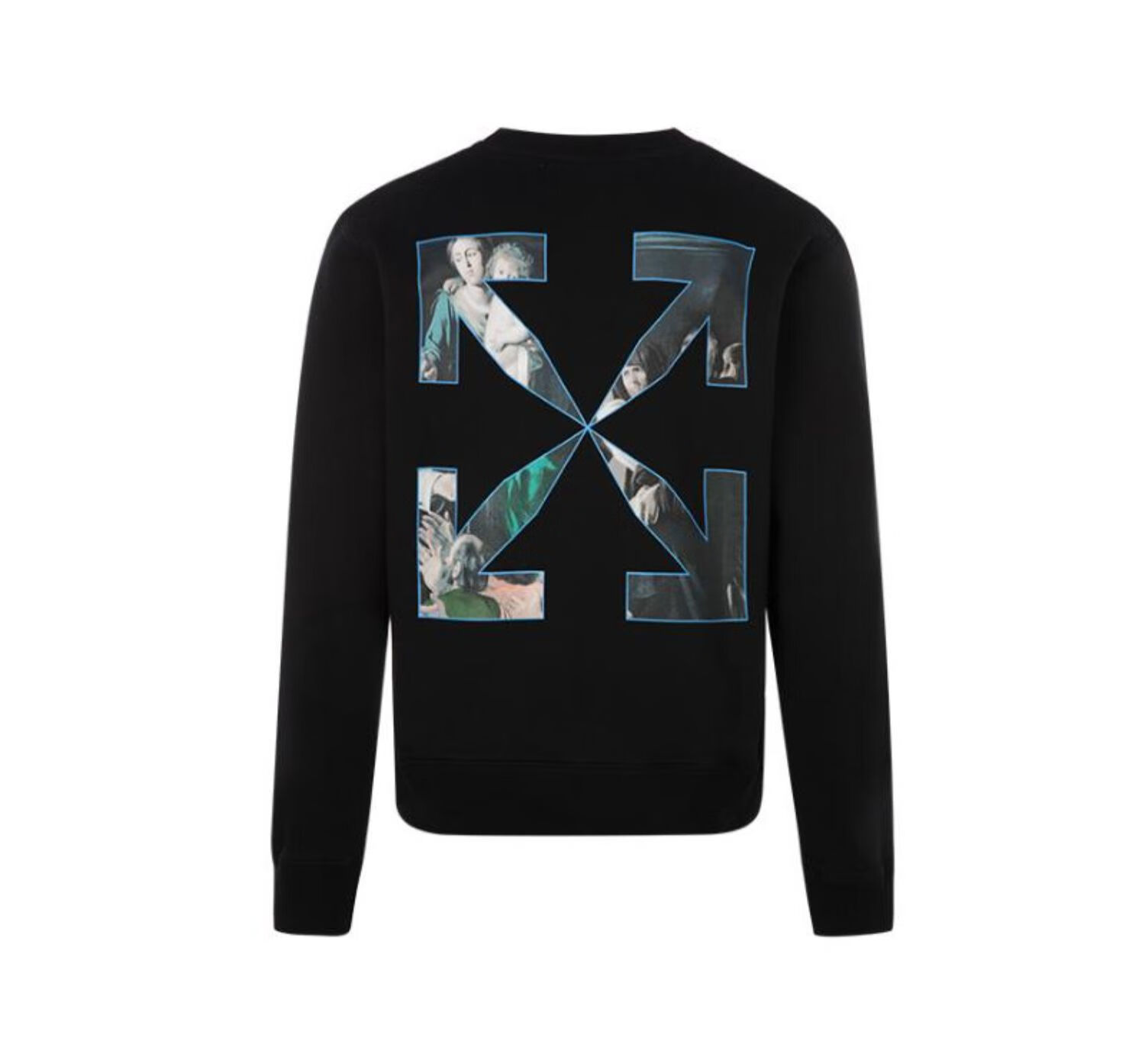 off white 多色棉质油画印花装饰男士休闲长袖套头卫衣 白色 180/96a