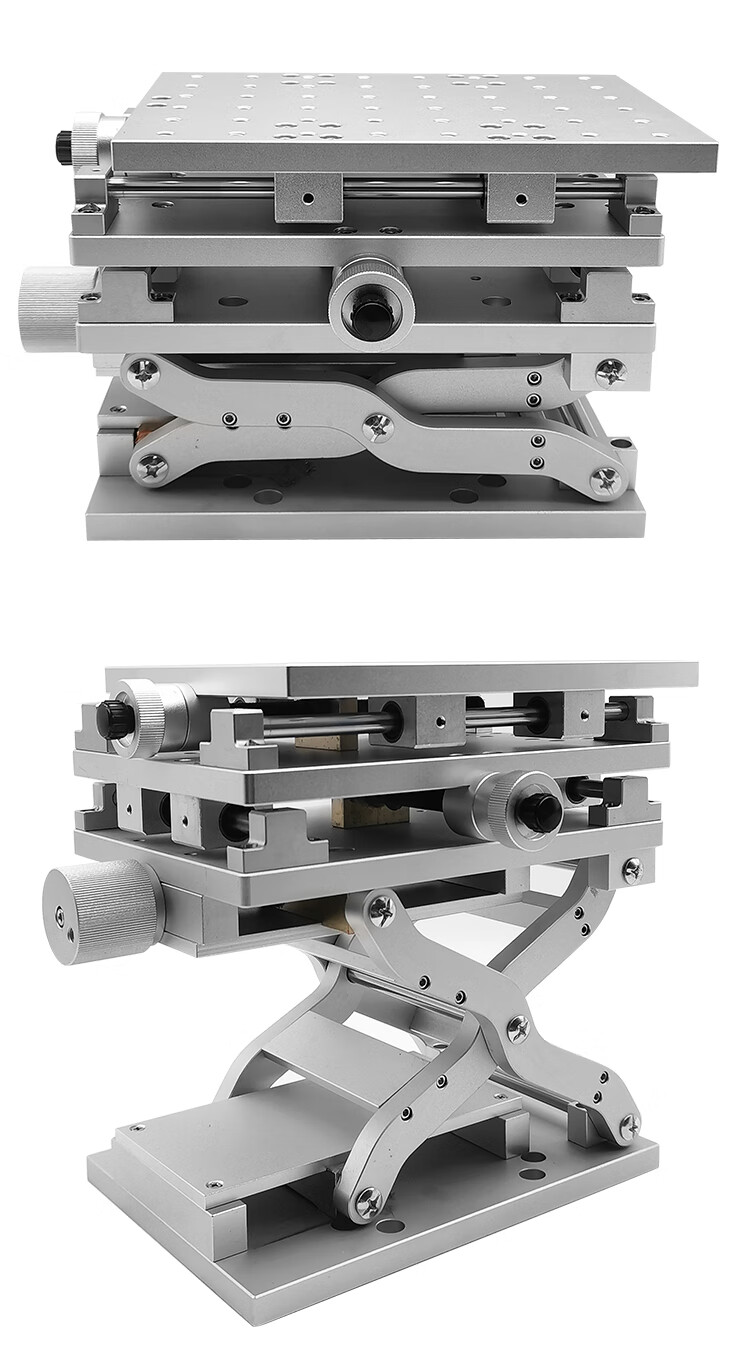 三维手动微调平台精密滑台实验室xyz位移台光学精密三维检测台 白色