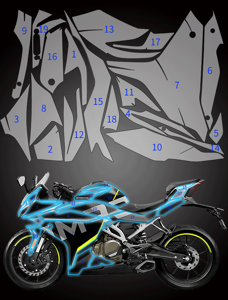 适用春风250sr全身贴保护膜tpu车身透明膜防刮隐形车衣邮箱贴改装