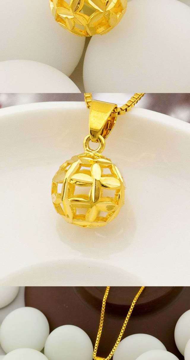 【久不褪色】越南沙金女士项坠吊坠项链高度仿真富贵花沙金吊坠 百合