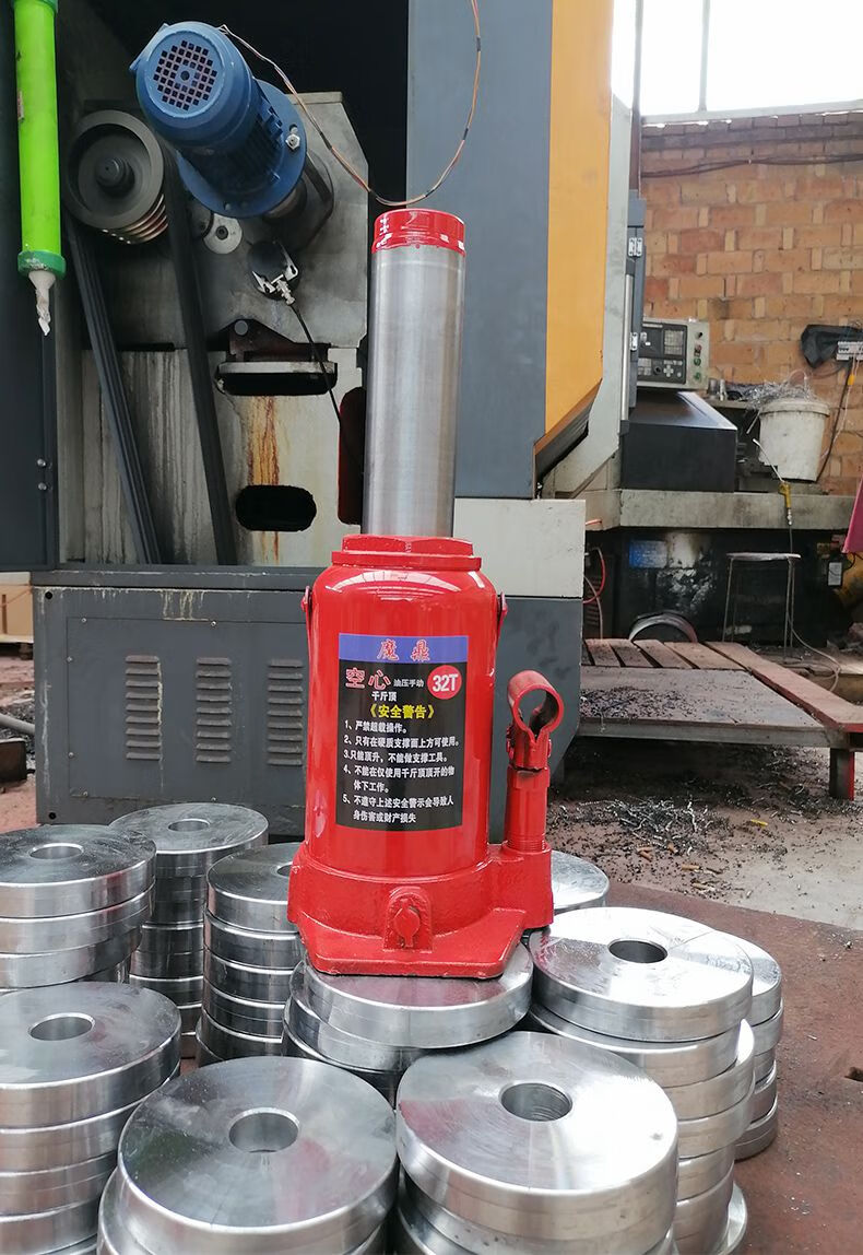 好货推荐32吨空心千斤顶大孔中空70吨50t手动液压修平躺横向卧放平取