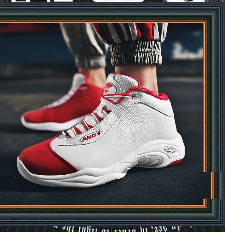 and1太极篮球鞋男鞋篮球鞋实战减震运动耐磨运动休闲鞋黑色42