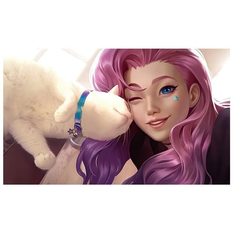 联盟星籁歌姬lol萨勒芬妮海报seraphine动漫游戏墙贴宿舍 米白色 手绘