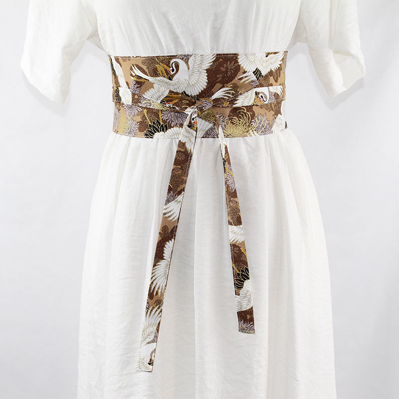 礼服腰封男腰封王国烫金合集1古风汉服和风腰封外带束腰仙鹤黄色宽8