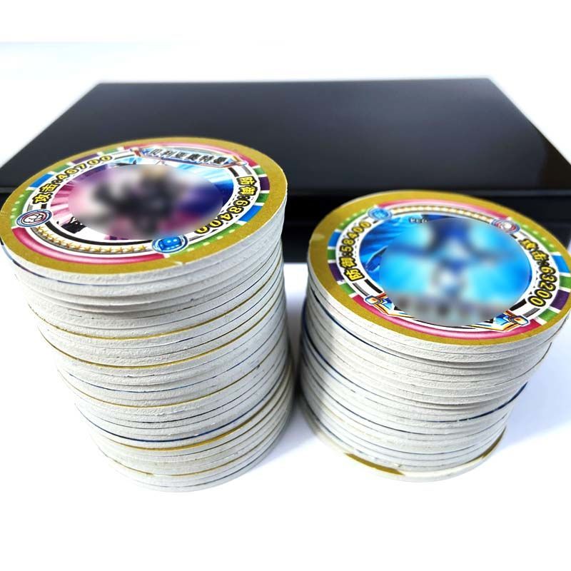 儿童玩具奥特曼圆卡片圆形卡加厚塑料纸卡铁卡片游戏卡牌 王者大中小