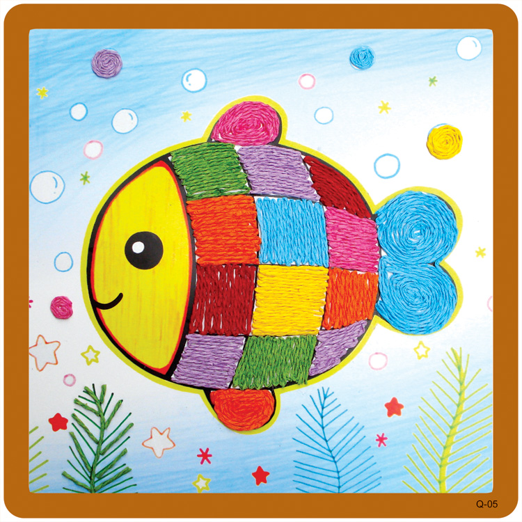 彩色纸绳创意纸绳画儿童手工制作材料包幼儿园diy粘贴画绳子艺术sn