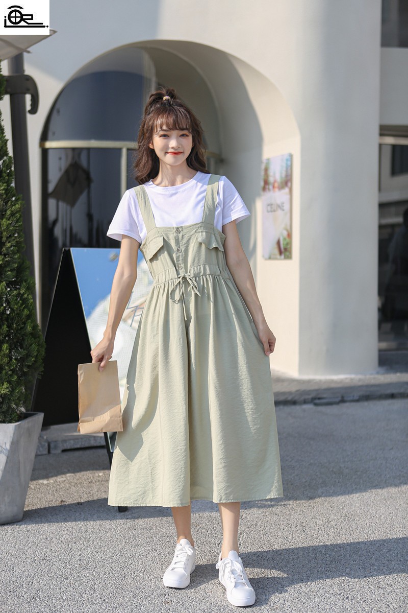 画迟连衣裙女学生背带裙夏天高中生初中生女生裙子夏季2022韩版中长款