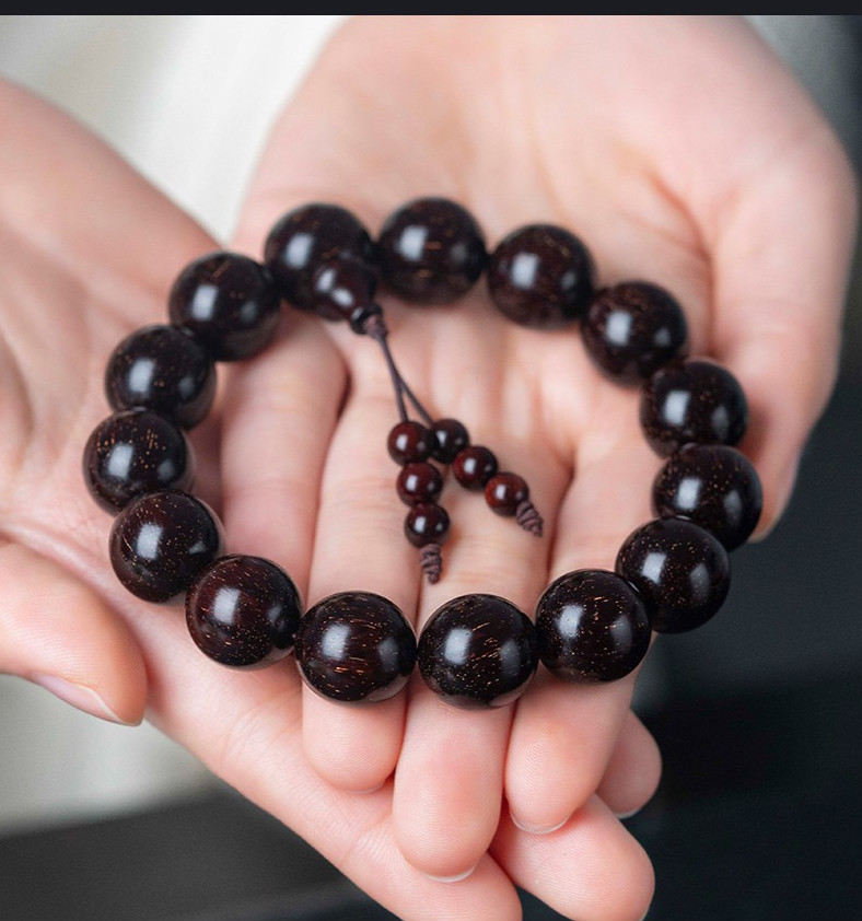 男女士配饰款文玩手链 15mm*15颗爆满星小叶紫檀(平安串)【图片 价格