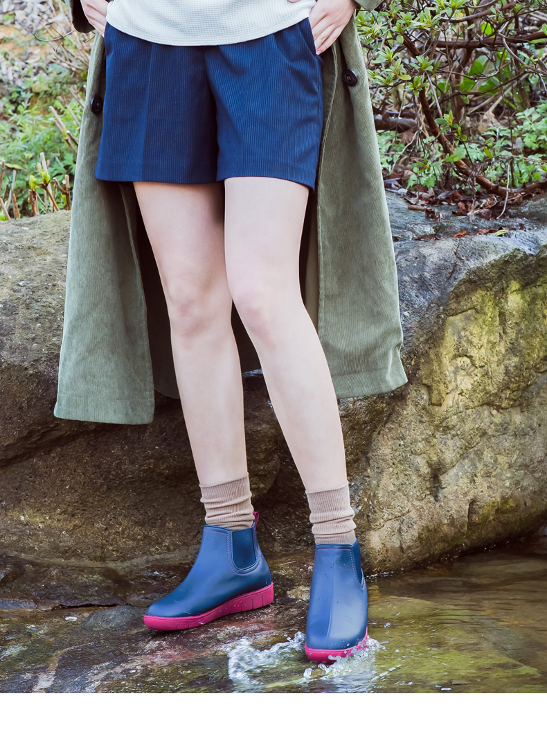 pansy日本晴雨鞋两穿女防水防滑短筒雨鞋低帮成人时尚平跟中老年雨靴