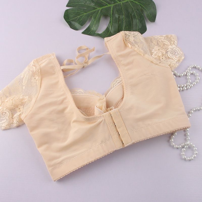 御塑带袖文胸收副乳上托聚拢调整型薄宽边美体美背内衣女蕾丝性感胸罩