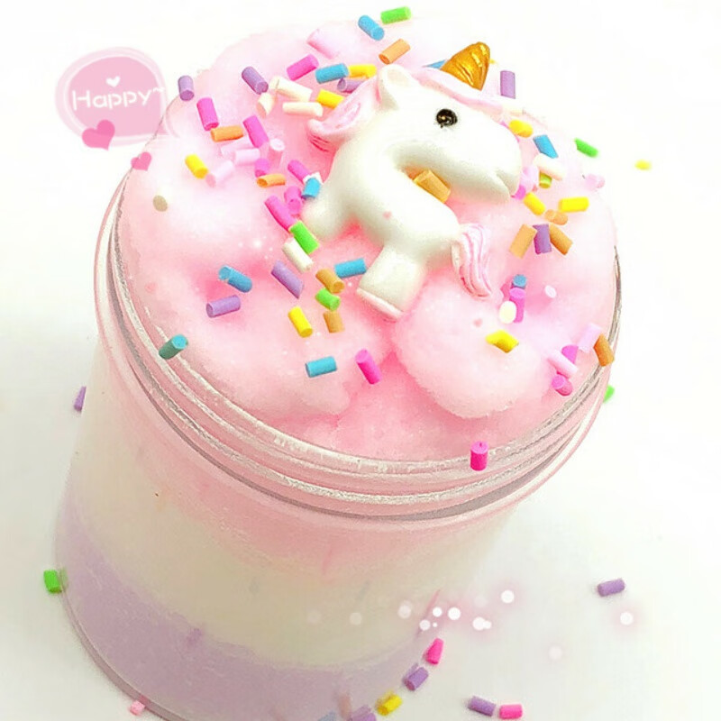 起泡泥冰淇淋胶蚕丝少女心拉丝泥棉花雪花粉泥独角兽史莱姆解压神器