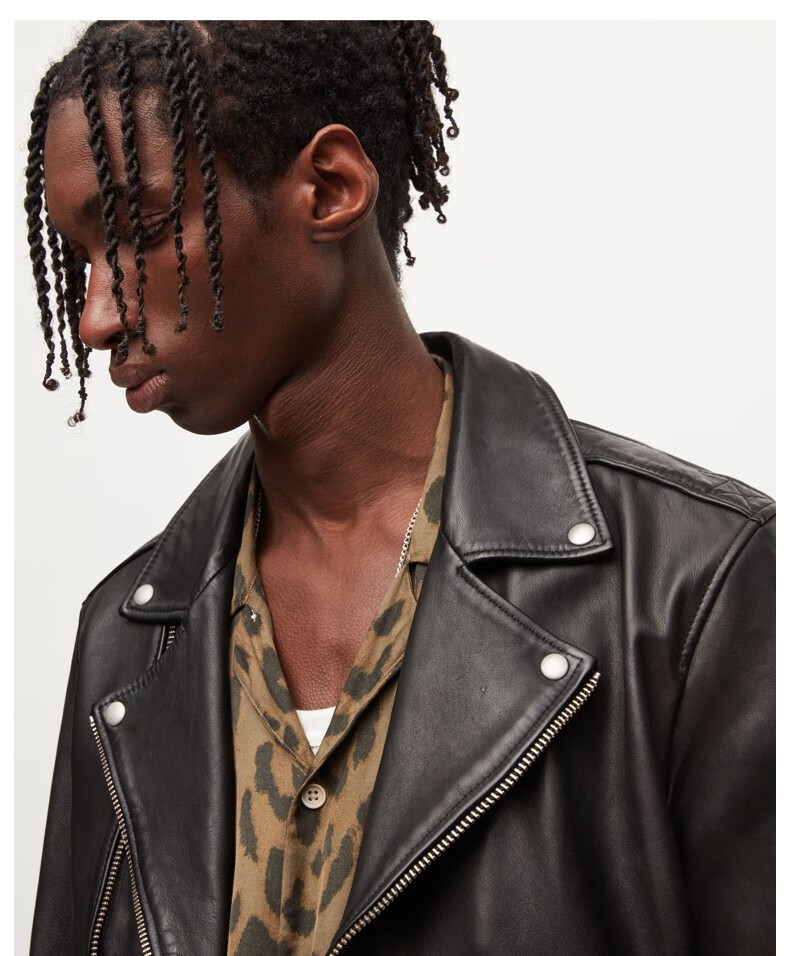 allsaints男士皮衣2022年春夏新品复古修身上衣机车夹克皮衣外套ml007