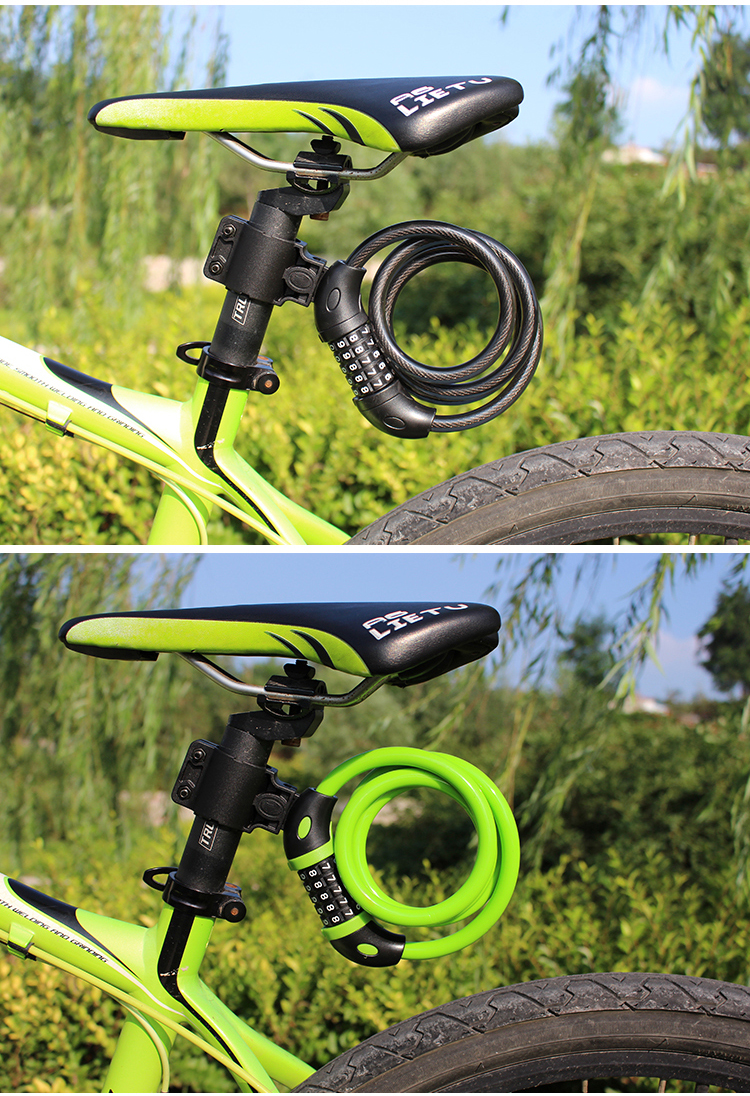 自行车锁山地车锁防盗锁密码锁单车锁山地车防盗锁单车圈锁钢丝锁加长