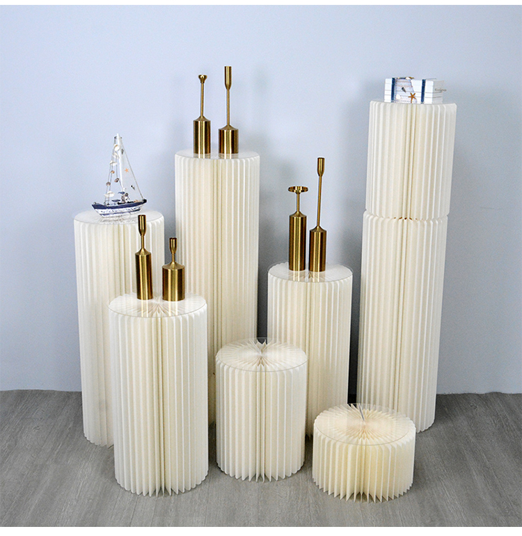 拙治折纸展示台地台中岛礼品直播底座流水产品摆台陈列商用展厅白色高