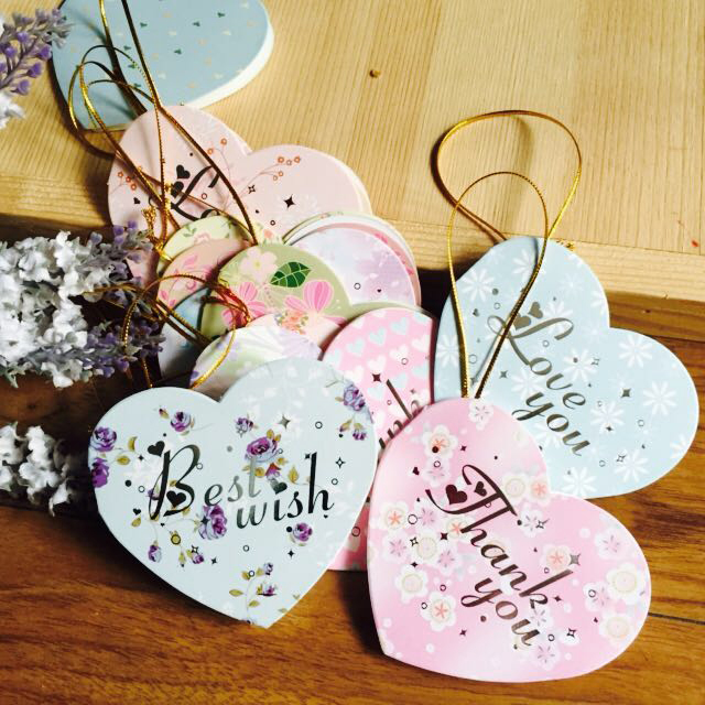 许愿卡吊卡 心形爱心小卡片圣诞新年祝福通用节日贺卡活动心愿留言