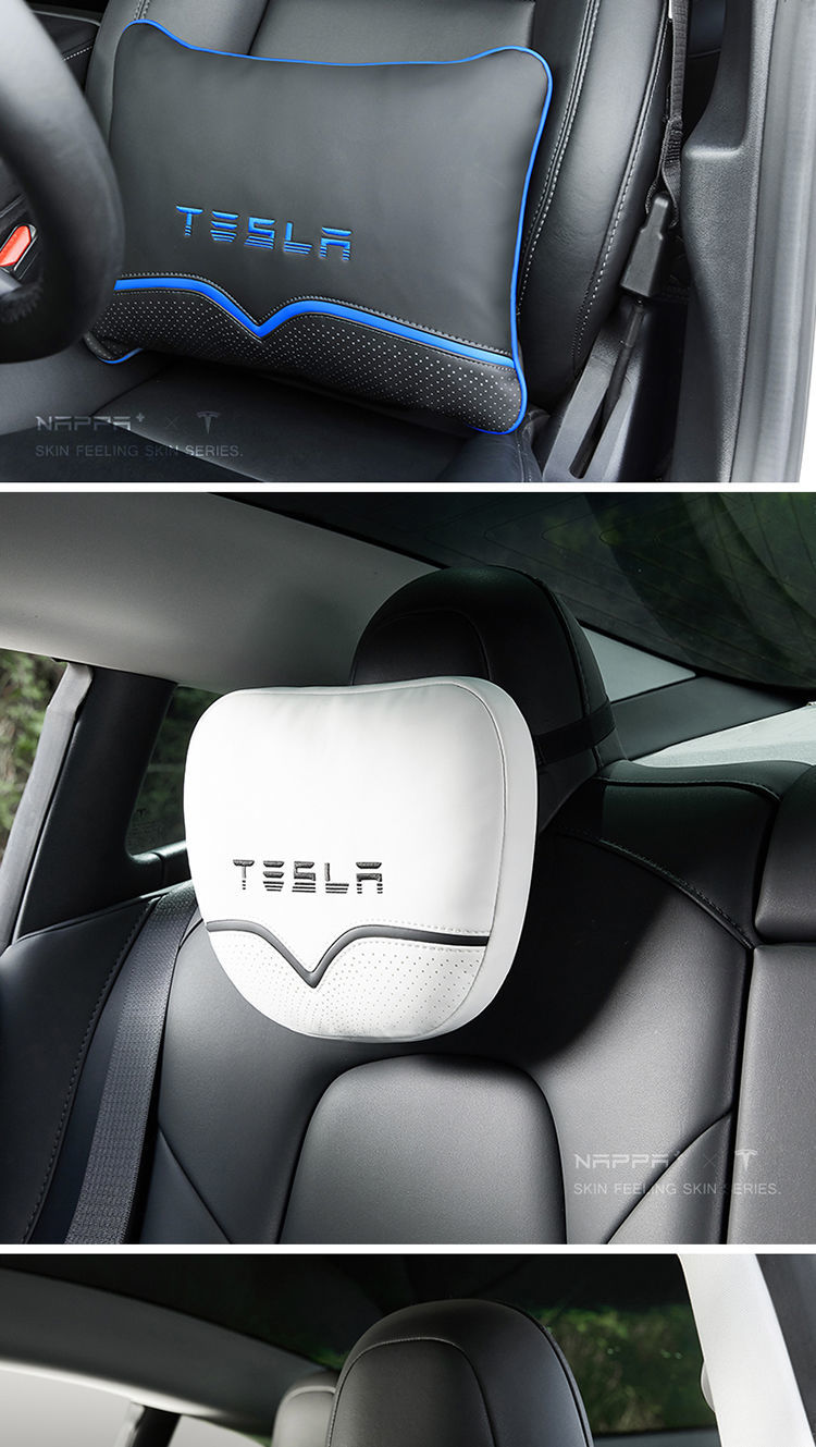 特斯拉model3sxy汽车头枕靠枕车用座椅颈椎枕头专用车载护颈枕黑拼