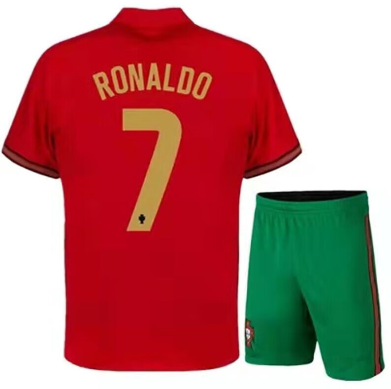 耀缇2021葡萄牙国家队球衣主场7号c罗客场b费世界杯短袖足球服 主场