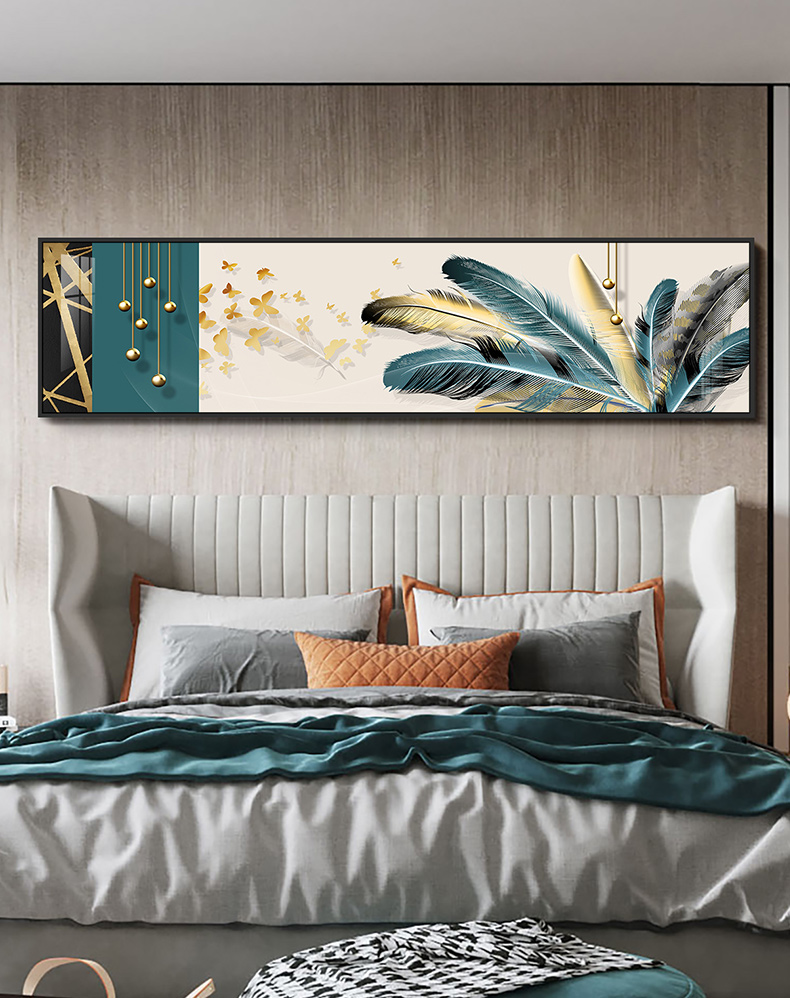 绘巢 卧室床头装饰画现代简约大气主卧房间壁画轻奢民宿酒店背景墙挂