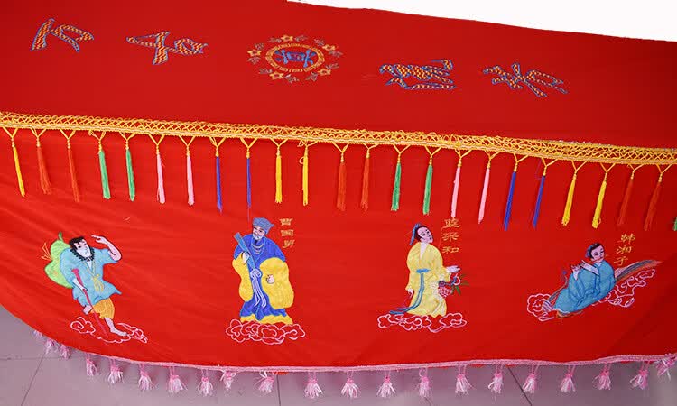 棺材罩厂家批发殡葬用品男女平绒刺绣龙凤八仙基督教寿衣棺衣棺罩平绒