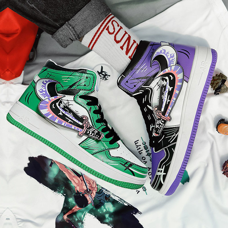 海贼王联名子索隆高帮运动男空军学生板鞋aj鸳鸯内增高秋季zw y830